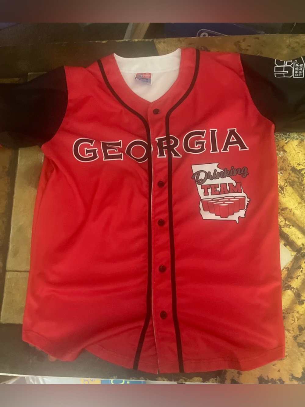 USA Drinking Team Georgia Bulldogs UGA Baseball Jersey Size Adult XL